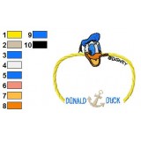 Donald Duck Sweet Logo Embroidery Design